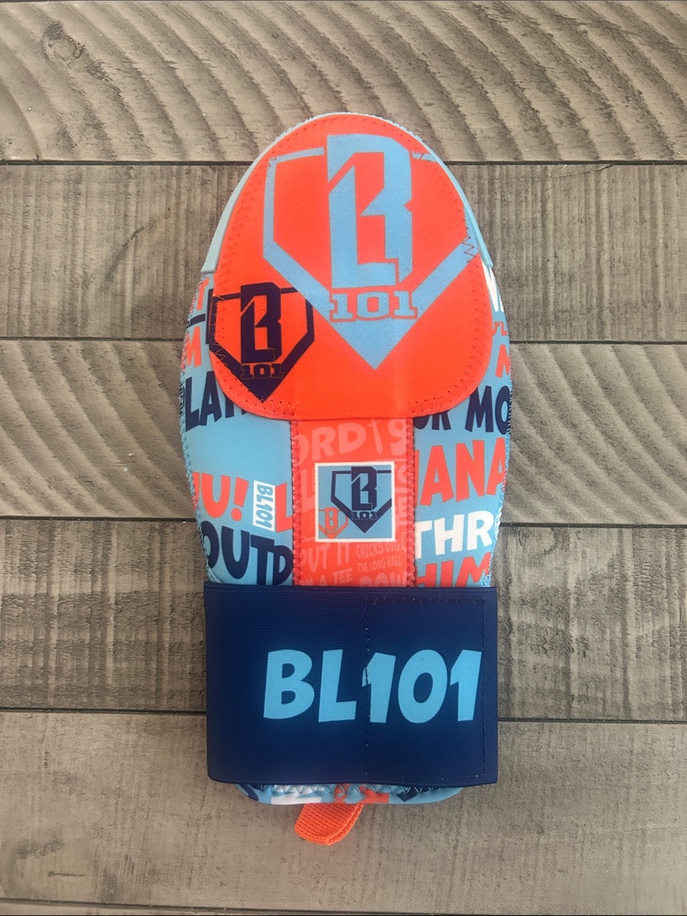 BL101 Kids Orange & Light Blue Swim Mitt - Secure Grip for Water Play